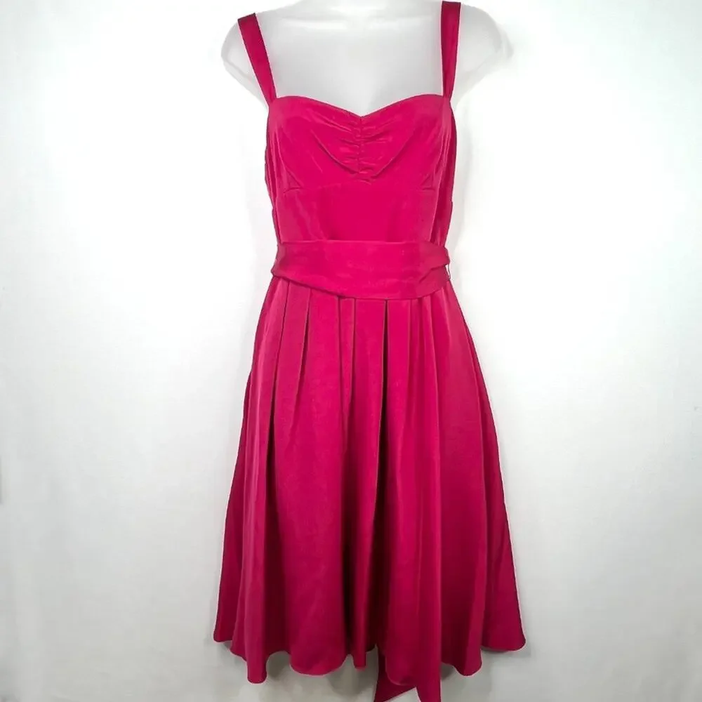 J. Crew Fuchsia 100% Silk Party Dress Size 6